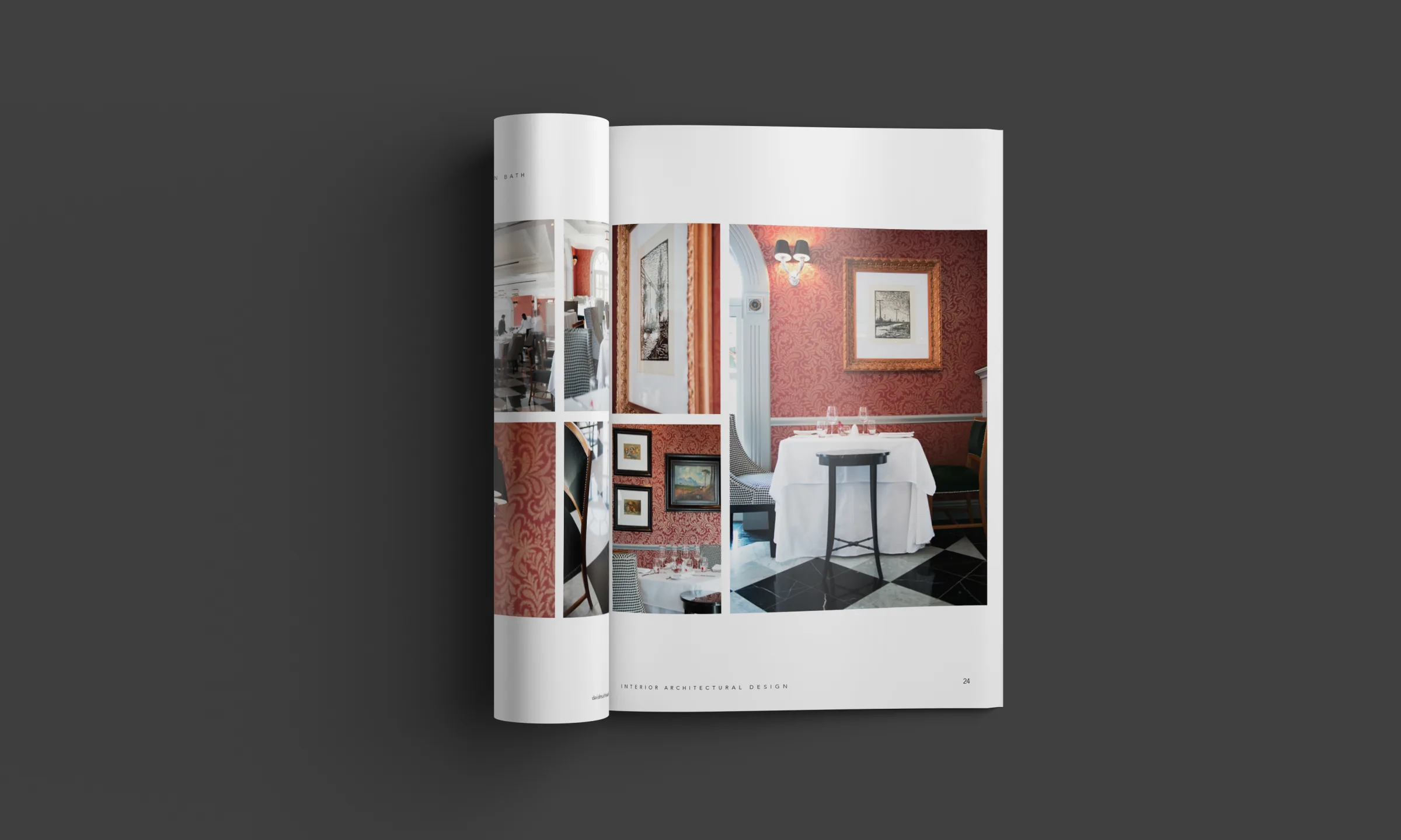 The Philosophy spread: David Muirhead seated in black and white, the word set large across the fold.