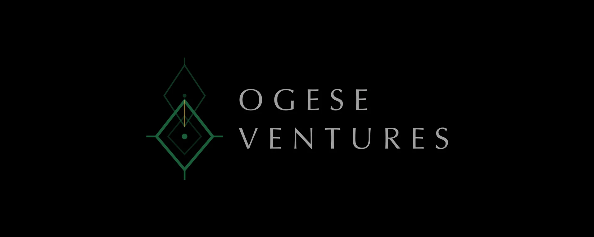 The Ogese Ventures mark on black, in green.