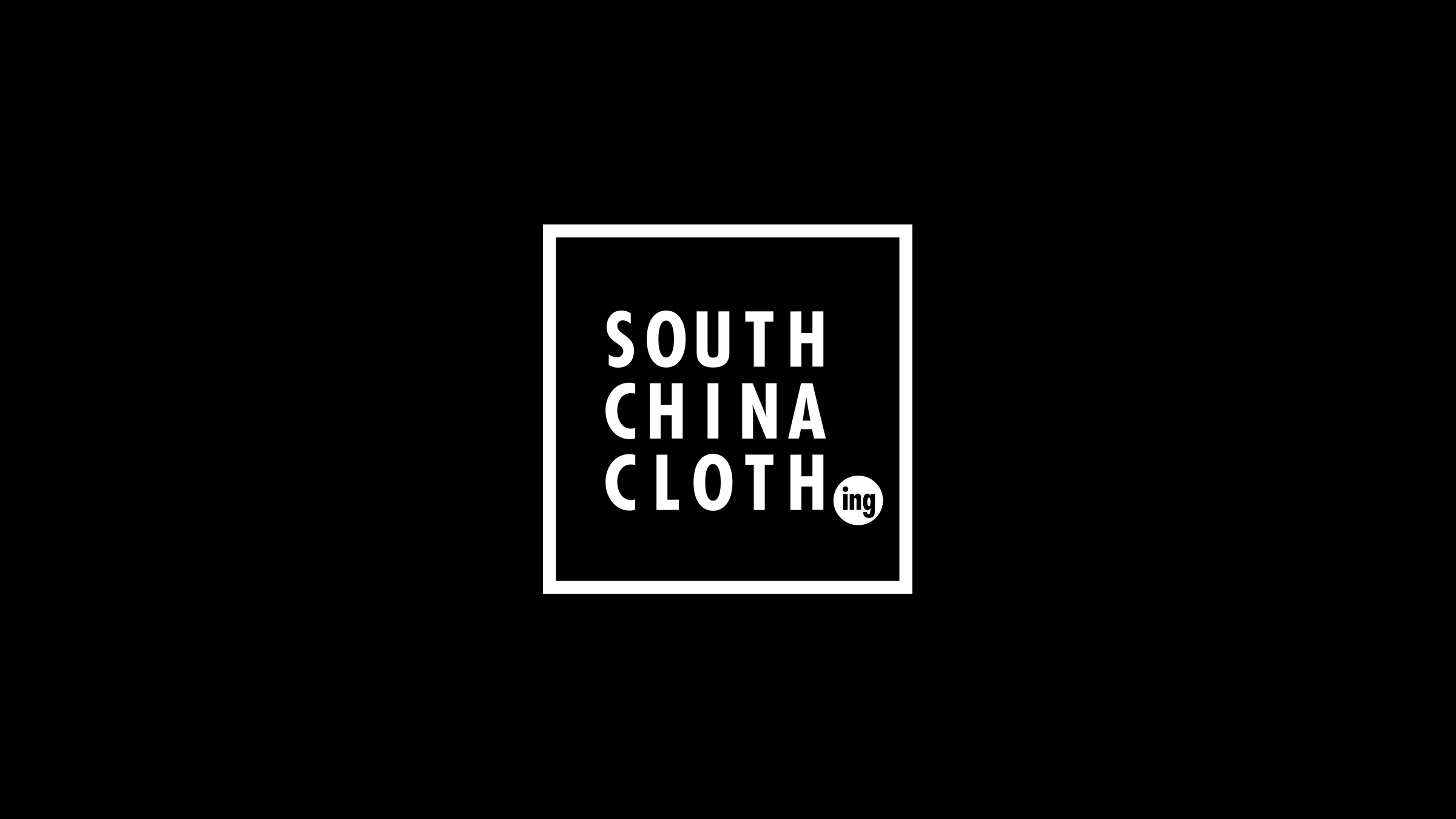 The boxed logo alone, white on black, with wide black space around it.