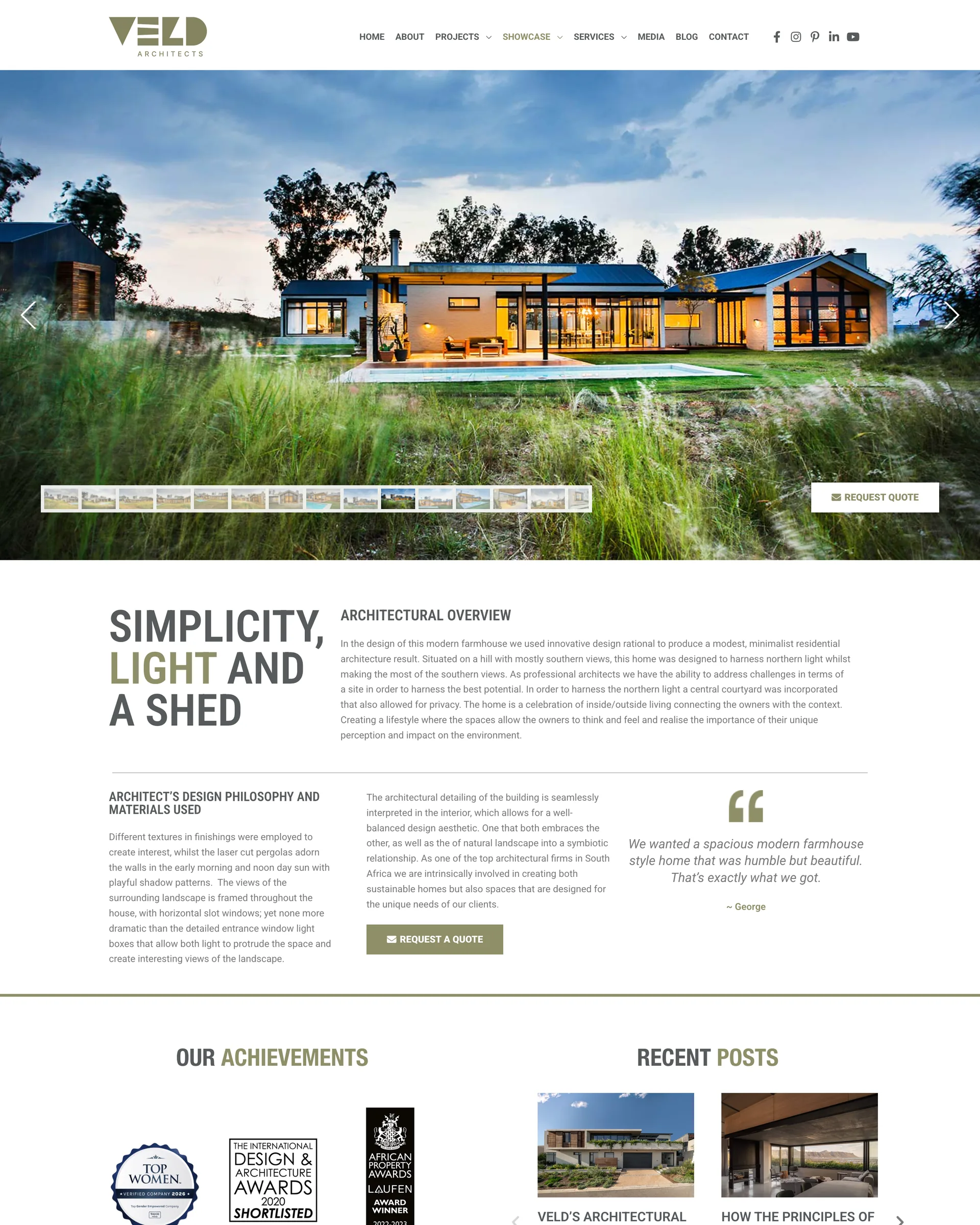 The site’s colours and type: slate, veld green and bushveld on warm white, Roboto Condensed.